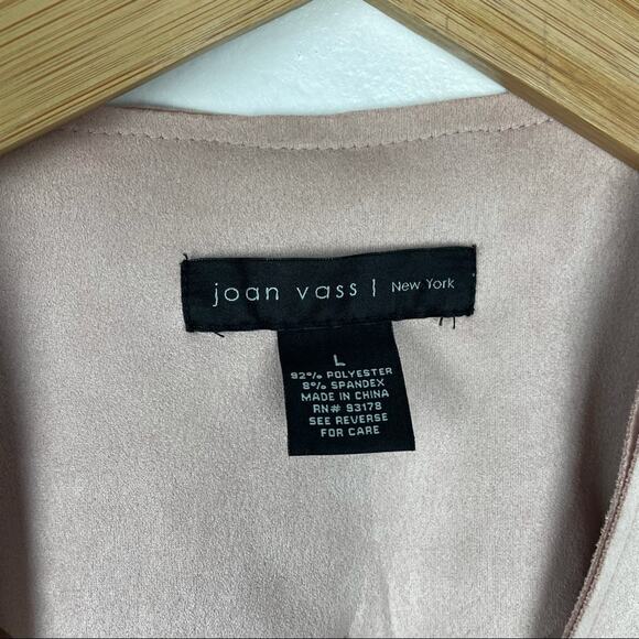 Joan Vass | Pink Faux Suede Light Jacket - Picture 4 of 6